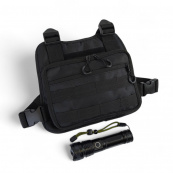 Нагрудна тактична сумка чоловіча, сумка через плече чорна розгрузка. Зображення №7