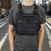Нагрудна тактична сумка чоловіча, сумка через плече чорна розгрузка. Зображення №8