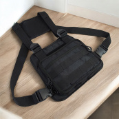 Нагрудна тактична сумка чоловіча, сумка через плече чорна розгрузка. Зображення №9