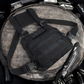 Нагрудна тактична сумка чоловіча, сумка через плече чорна розгрузка. Зображення №10