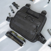 Нагрудна тактична сумка чоловіча, сумка через плече чорна розгрузка. Зображення №12