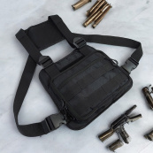 Нагрудна тактична сумка чоловіча, сумка через плече чорна розгрузка. Зображення №13