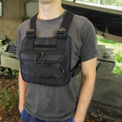 Нагрудна тактична сумка чоловіча, сумка через плече чорна розгрузка. Зображення №14