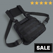 Нагрудна тактична сумка чоловіча, сумка через плече чорна розгрузка. Зображення №15