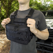 Нагрудна тактична сумка чоловіча, сумка через плече чорна розгрузка. Зображення №17