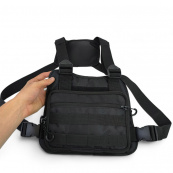 Нагрудна тактична сумка чоловіча, сумка через плече чорна розгрузка. Зображення №26