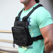Нагрудна тактична сумка чоловіча, сумка через плече чорна розгрузка. Зображення №30