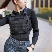 Нагрудна тактична сумка чоловіча, сумка через плече чорна розгрузка. Зображення №35