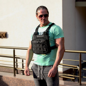 Нагрудна тактична сумка чоловіча, сумка через плече чорна розгрузка. Зображення №36