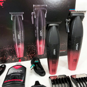 Професійний набір для стрижки волосся VGR V-640 акумуляторний Barber Combo PREMIUM. Колір: червоний. Зображення №5