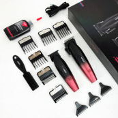 Професійний набір для стрижки волосся VGR V-640 акумуляторний Barber Combo PREMIUM. Колір: червоний. Зображення №8