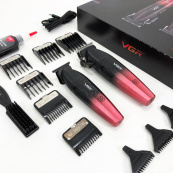 Професійний набір для стрижки волосся VGR V-640 акумуляторний Barber Combo PREMIUM. Колір: червоний. Зображення №10