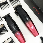 Професійний набір для стрижки волосся VGR V-640 акумуляторний Barber Combo PREMIUM. Колір: червоний. Зображення №13