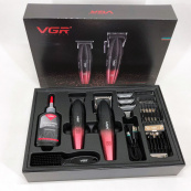 Професійний набір для стрижки волосся VGR V-640 акумуляторний Barber Combo PREMIUM. Колір: червоний. Зображення №14