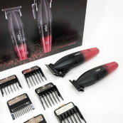 Професійний набір для стрижки волосся VGR V-640 акумуляторний Barber Combo PREMIUM. Колір: червоний. Зображення №18