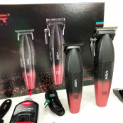 Професійний набір для стрижки волосся VGR V-640 акумуляторний Barber Combo PREMIUM. Колір: червоний. Зображення №24