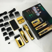 Комплект 3 в 1 VGR V-694 акумуляторна машинка для стрижки, триммер та електробритва шейвер. Колір: золотий. Зображення №18