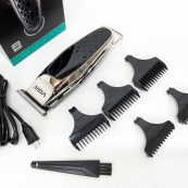 Бездротова акумуляторна машинка для стрижки триммер VGR V-093 з насадками. Зображення №6