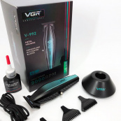 Машинка для стрижки волосся з потужним мотором XPRO VGR V-992 GREEN з насадками 1-2-3 мм. Зображення №12