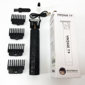 Машинка для стрижки волосся Vintage T9-2 BLACK 4 насадки. Зображення №12