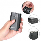 Мужская аккумуляторная мини электробритва VGR V-341 с двумя головками для бритья бороды и усов шейвер. Изображение №3