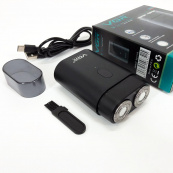 Мужская аккумуляторная мини электробритва VGR V-341 с двумя головками для бритья бороды и усов шейвер. Изображение №8