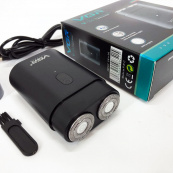 Мужская аккумуляторная мини электробритва VGR V-341 с двумя головками для бритья бороды и усов шейвер. Изображение №9