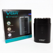Мужская аккумуляторная мини электробритва VGR V-341 с двумя головками для бритья бороды и усов шейвер. Изображение №14