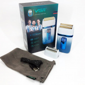 Електробритва-шейвер VGR V-362 чоловіча професійна для сухого гоління з тримером. Колір: білий. Зображення №6