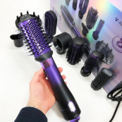Фен-щітка стайлер VGR 8 в 1 V-488. Колір: фіолетовий. Зображення №7
