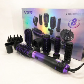 Фен-щітка стайлер VGR 8 в 1 V-488. Колір: фіолетовий. Зображення №8