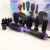 Фен-щітка стайлер VGR 8 в 1 V-488. Колір: фіолетовий. Зображення №9