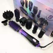 Фен-щітка стайлер VGR 8 в 1 V-488. Колір: фіолетовий. Зображення №11
