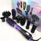 Фен-щітка стайлер VGR 8 в 1 V-488. Колір: фіолетовий. Зображення №12