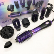 Фен-щітка стайлер VGR 8 в 1 V-488. Колір: фіолетовий. Зображення №13