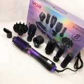 Фен-щітка стайлер VGR 8 в 1 V-488. Колір: фіолетовий. Зображення №15