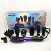 Фен-щітка стайлер VGR 8 в 1 V-488. Колір: фіолетовий. Зображення №16