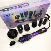 Фен-щітка стайлер VGR 8 в 1 V-488. Колір: фіолетовий. Зображення №17