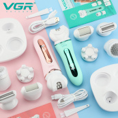 Эпилятор VGR 5 в 1 V-751, 5 насадок. Цвет: розовый. Изображение №4