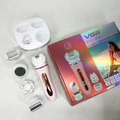 Эпилятор VGR 5 в 1 V-751, 5 насадок. Цвет: розовый. Изображение №9