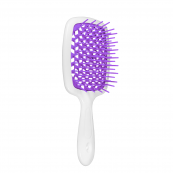 Щітка для волосся масажна продувна Superbrush Plus Hollow Comb прямокутна, Біла з фіолетовим. Зображення №3 Щітка для волосся масажна продувна Superbrush Plus Hollow Comb прямокутна, Біла з фіолетовим. Зображення №3