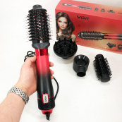 Фен-щітка стайлер VGR V-484 4 в 1. Колір: червоний. Зображення №3