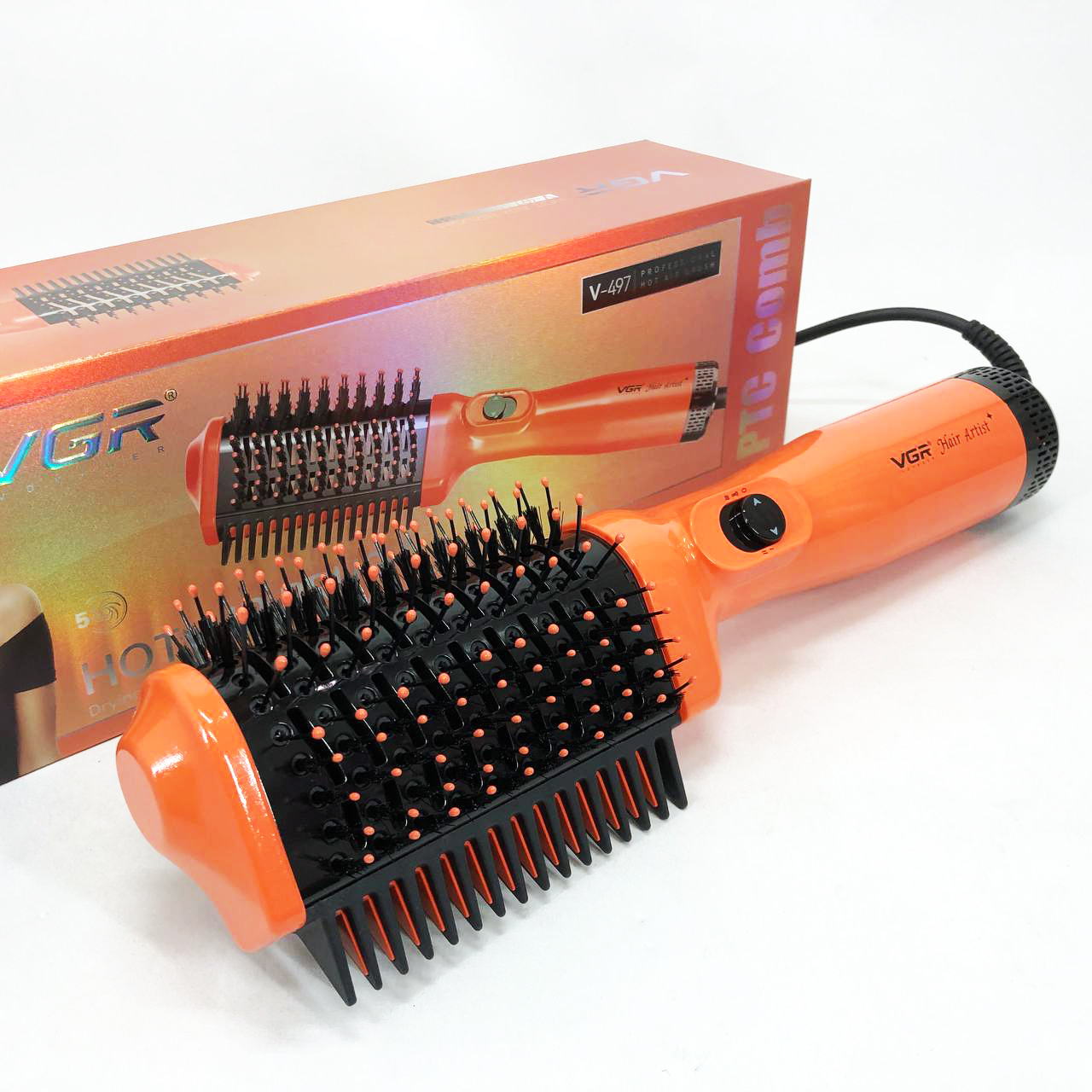 Фен стайлер для укладання та завивки волосся VGR V-497. Колір: оранжевий Фен стайлер для укладання та завивки волосся VGR V-497. Колір: оранжевий