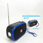 Bluetooth-колонка TG632 c радио, фонарем, солнечной батареей и громкоговорителем. Цвет: синий. Изображение №6