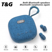 Колонка-Bluetooth із навушниками TG813. Колір: синій. Зображення №4