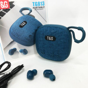 Колонка-Bluetooth із навушниками TG813. Колір: синій. Зображення №11
