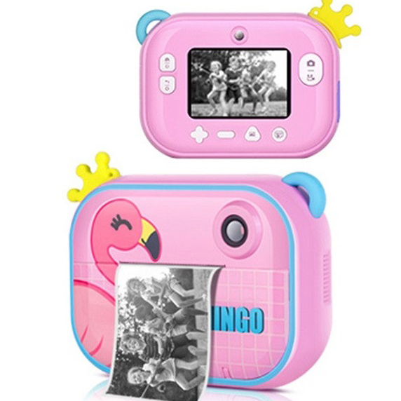 Детский фотоаппарат мгновенной печати YT008 PINK FLAMINGO с поддержкой microSD Детский фотоаппарат мгновенной печати YT008 PINK FLAMINGO с поддержкой microSD