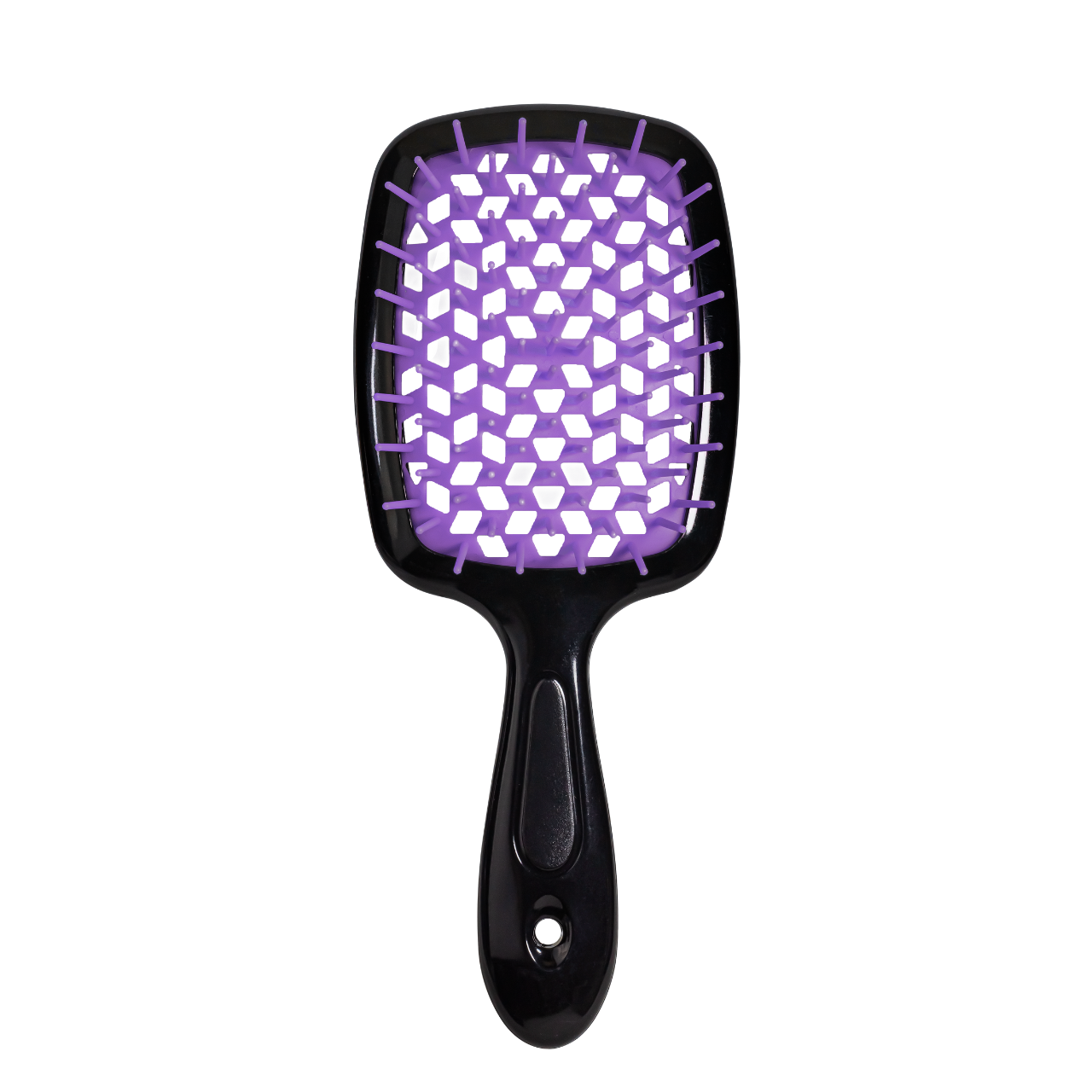 Щітка для волосся масажна продувна Superbrush Plus Hollow Comb прямокутна, Чорна з фіолетовим Щітка для волосся масажна продувна Superbrush Plus Hollow Comb прямокутна, Чорна з фіолетовим