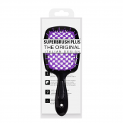 Щітка для волосся масажна продувна Superbrush Plus Hollow Comb прямокутна, Чорна з фіолетовим. Зображення №2 Щітка для волосся масажна продувна Superbrush Plus Hollow Comb прямокутна, Чорна з фіолетовим. Зображення №2