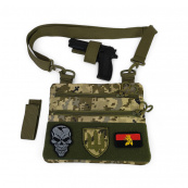 Нагрудная мужская сумка тактическая тканевая, Тактический рюкзак ВСУ, Сумка через плечо военная. Изображение №31